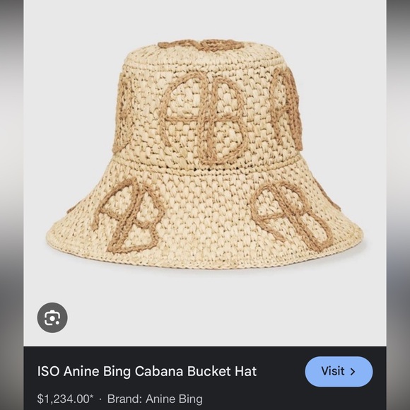 Anine Bing Cabana Straw Hat NWT XS/S - Picture 5 of 5